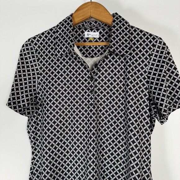 Like new / Greg Norman B&W Chainmail Pattern Golf Polo - Size M - Picture 3 of 6